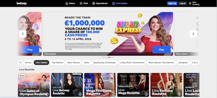 Betway Casino is giving away £1,000,000 to UK punters.